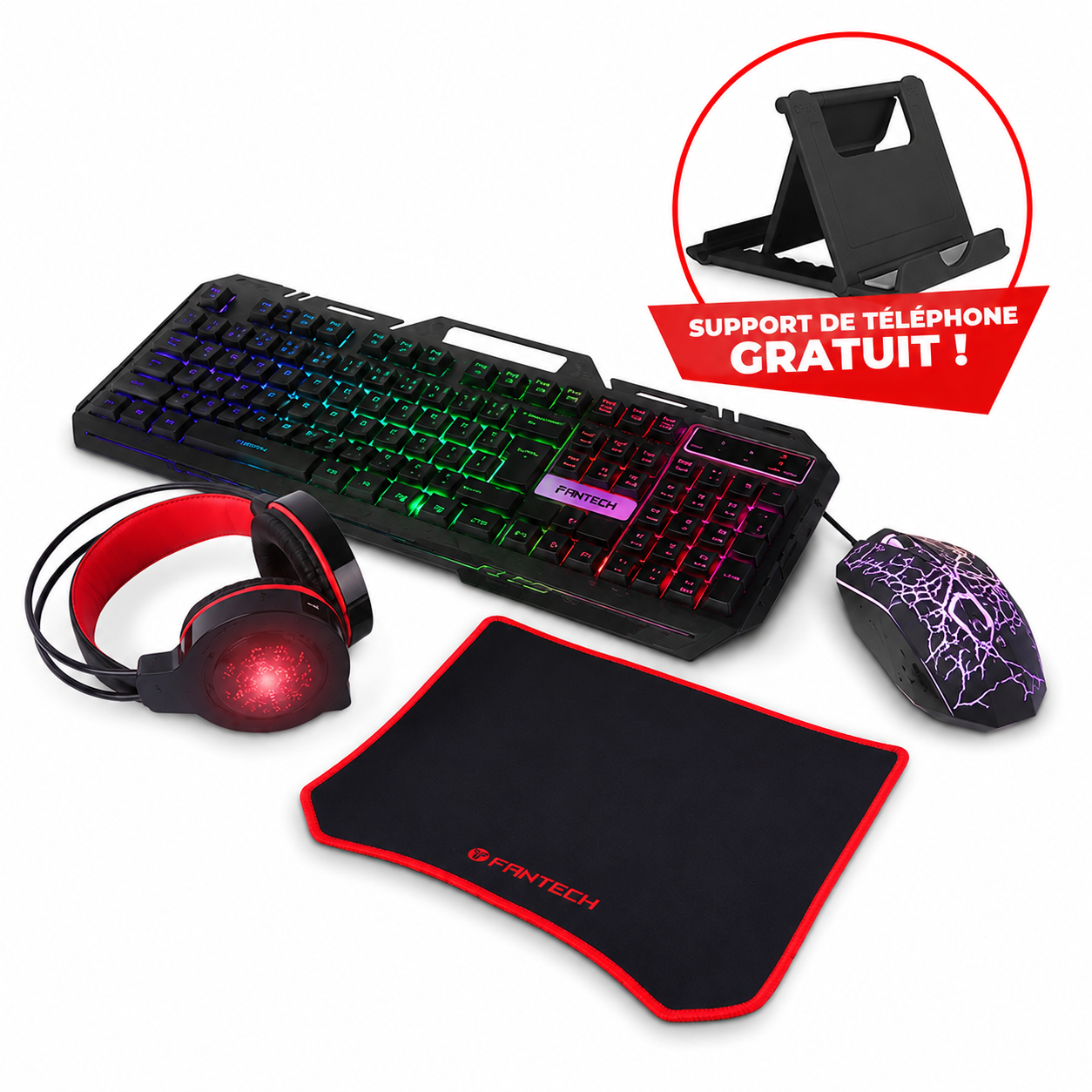 Bando GM-15 RGB Pack de jeux + Manchon De Doigt Free Fire Gratuit