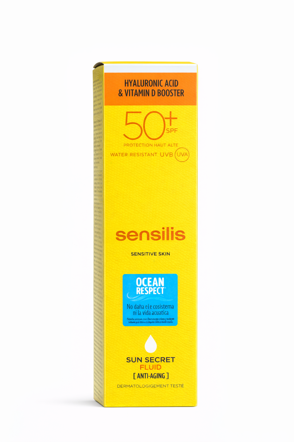 Sun Secret Fluide Spf 50+ – Protection Solaire Visage – Acide Hyaluronique & Vitamine D – Peaux Sensibles