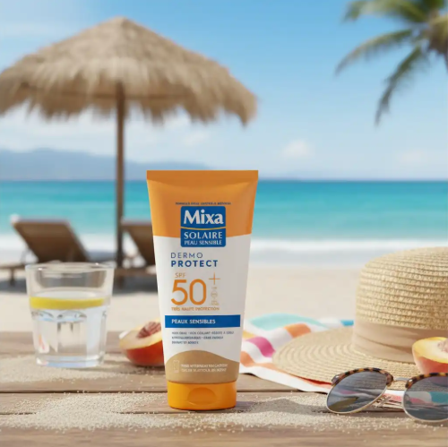 Crème Solaire Spf 50+ Dermo Protect – Peaux Sensibles – Très Haute Protection Uva/uvb – Résistante À L’eau