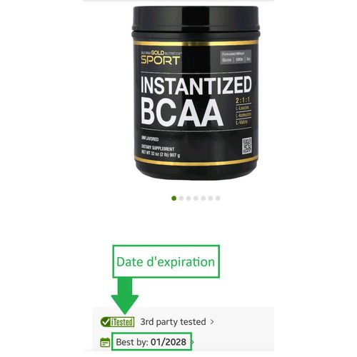 Products Bcaa Instantanés Avec L-leucine, L-isoleucine Et L-valine, Non Aromatisés thumbnail 3