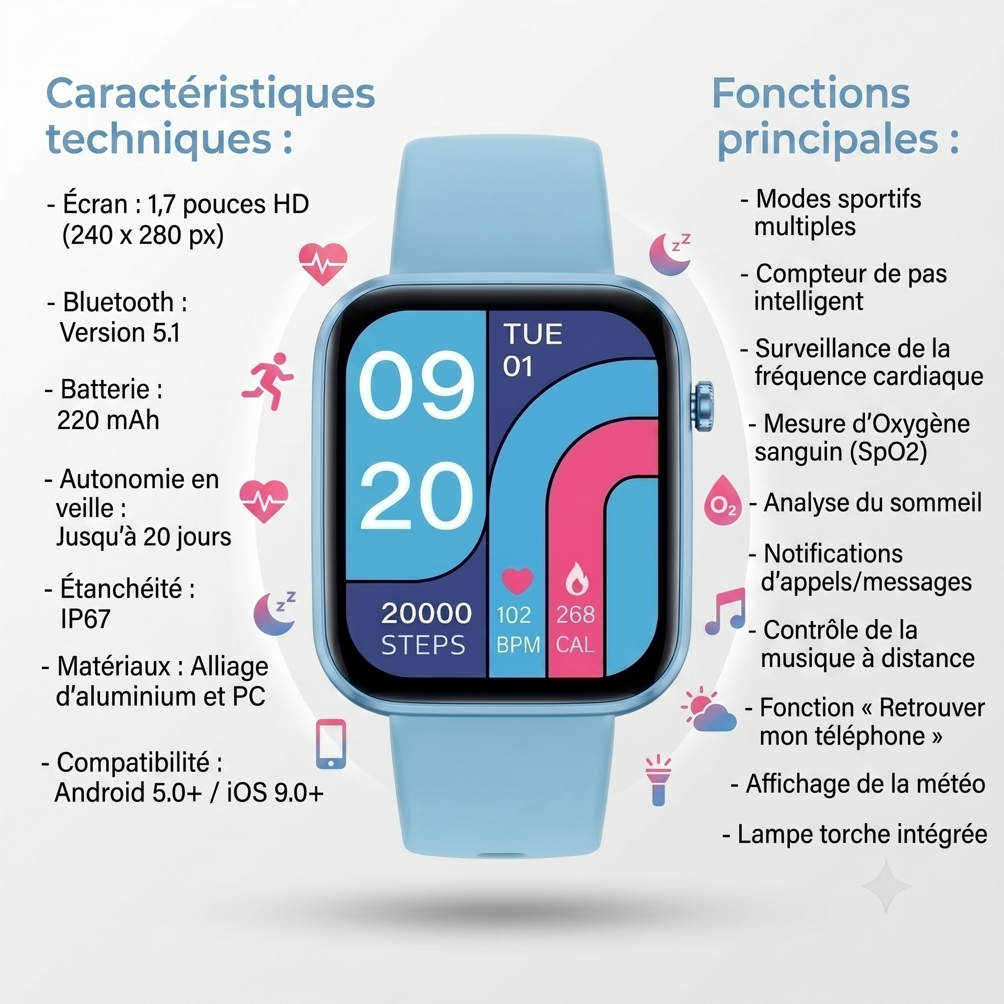 Montre Connectée U-leap – Suivi Sportif Et Santé Au Quotidien