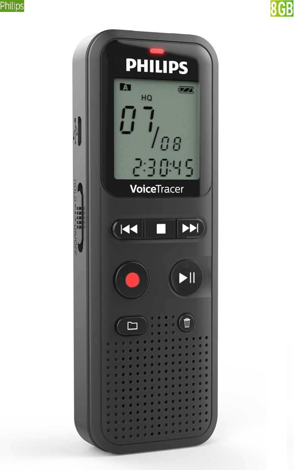 Enregistreur Vocal Numérique Voice tracer Dvt1160-8gb Mémoire Easy One Touch Recording Recording In Pcm