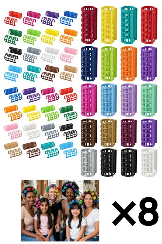 8 Rouleaux Pour Cheveux Clipsables. X Large 7cm × 3cm.Couleurs Aléatoires. 