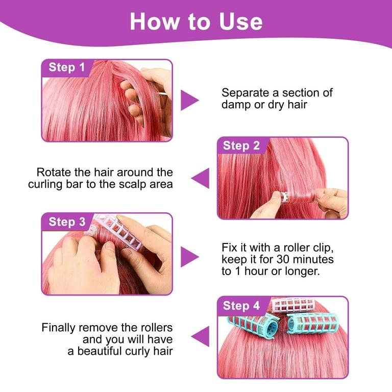 8 Rouleaux Pour Cheveux Clipsables. X Large 7cm × 3cm.Couleurs Aléatoires.  thumbnail 4
