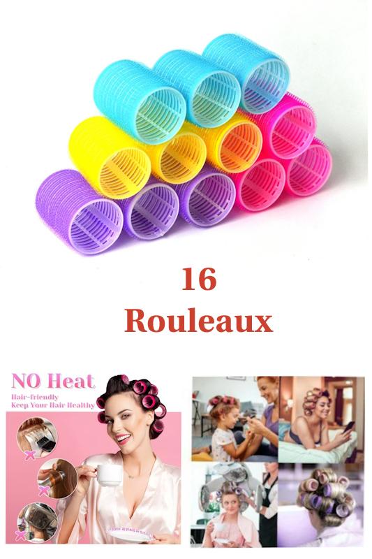 16 Rouleaux Pour Cheveux Auto Agrippant. Couleurs Aléatoires.