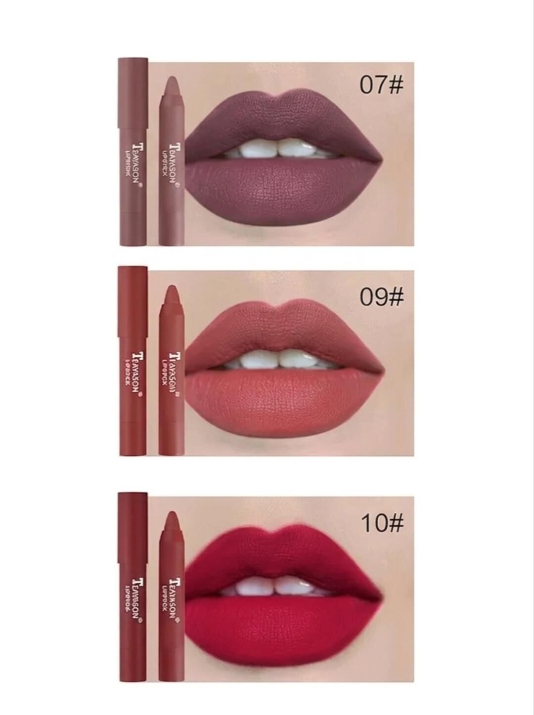 Pack De 6 Rouges À Lèvres Finition Mat Velours Aux Extraits Naturels. thumbnail 4