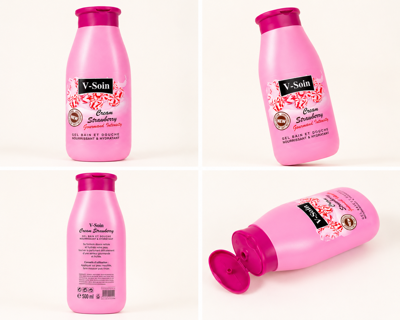 Gel Bain & Douche Hydratant – Cream Strawberry / Vanilla & Macadamia