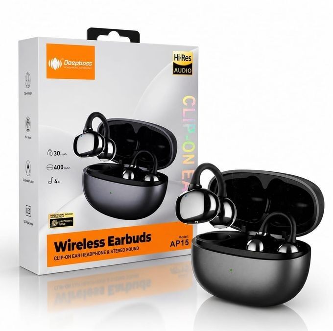 Ecouteurs Intra-auriculaires Bluetooth Ap15, Sans Fil À Clipser Sur L'oreille 30mah