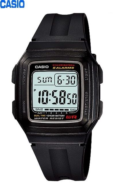Montre Numérique F-201wa-1adf Etanche Quartz Résine