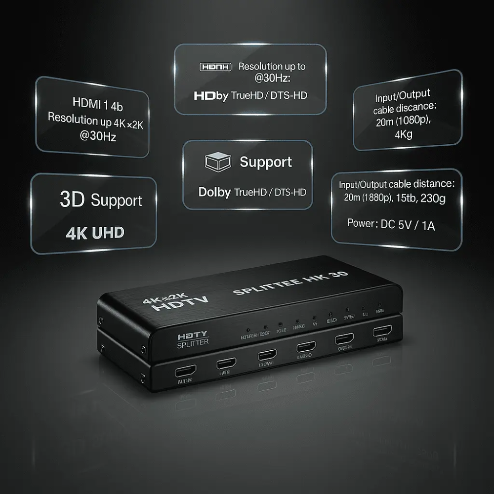 Splitter Hdmi 4k Uhd 1×4