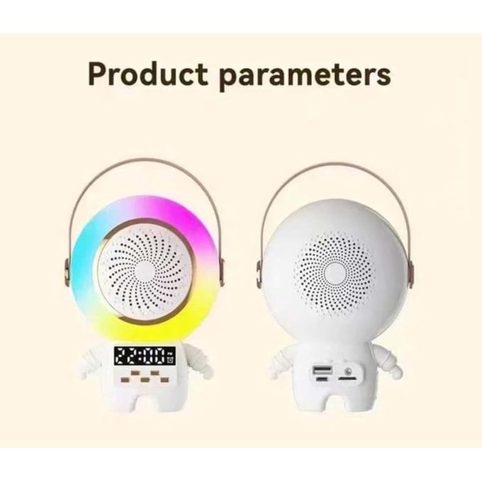 Haut-parleur Karaoké Bluetooth Avec Double Micro Et Lumières Led
