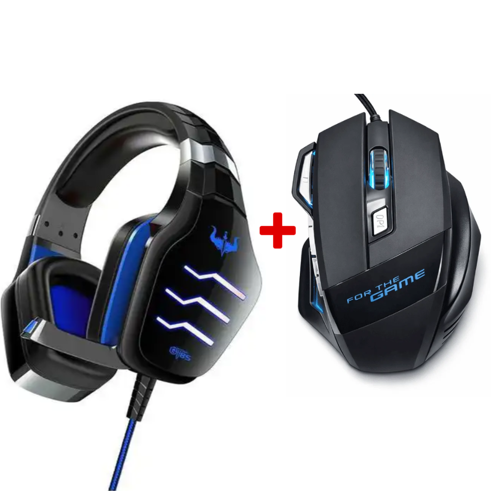 Pack Gaming Casque Ovleng Gt85 + Souris Gaming Haute Précision 4200 Dpi