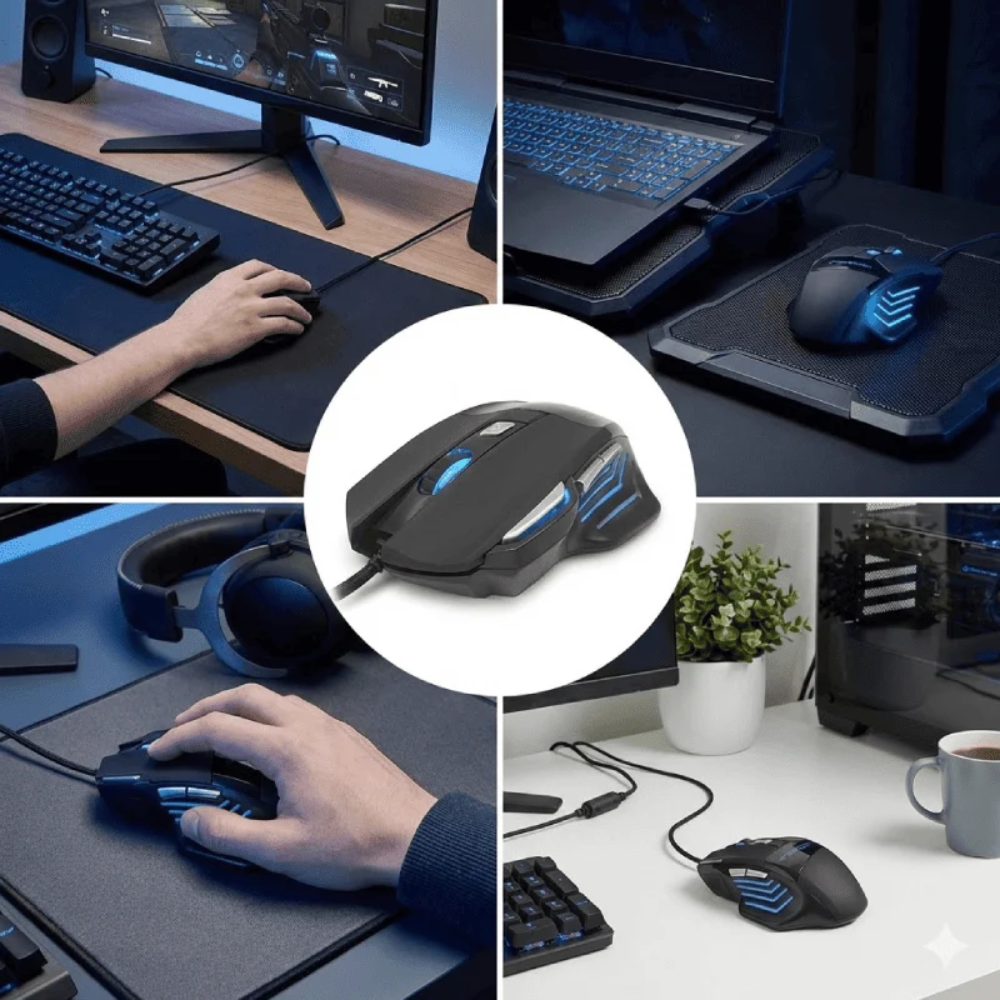 Pack Gaming Casque Ovleng Gt85 + Souris Gaming Haute Précision 4200 Dpi