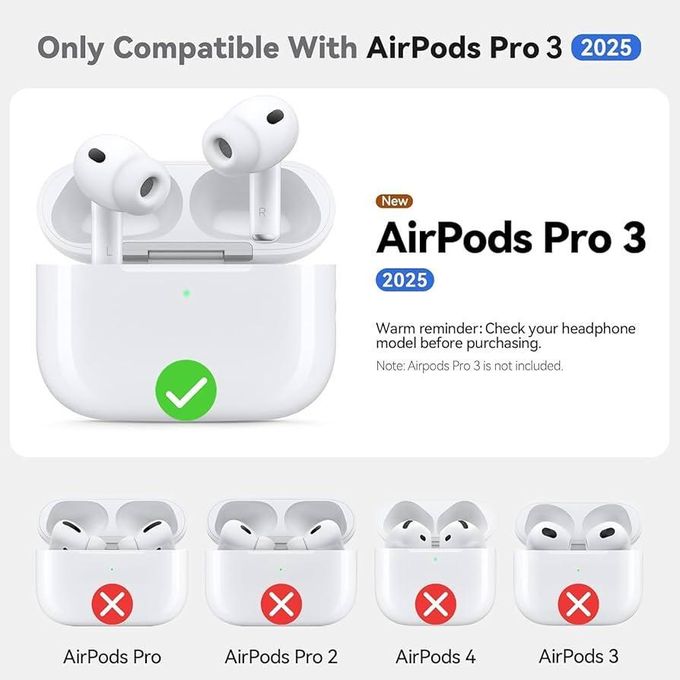 Coque Protection En Silicone Pour Airpods Pro 3 Generation (2025) Pochette Noir