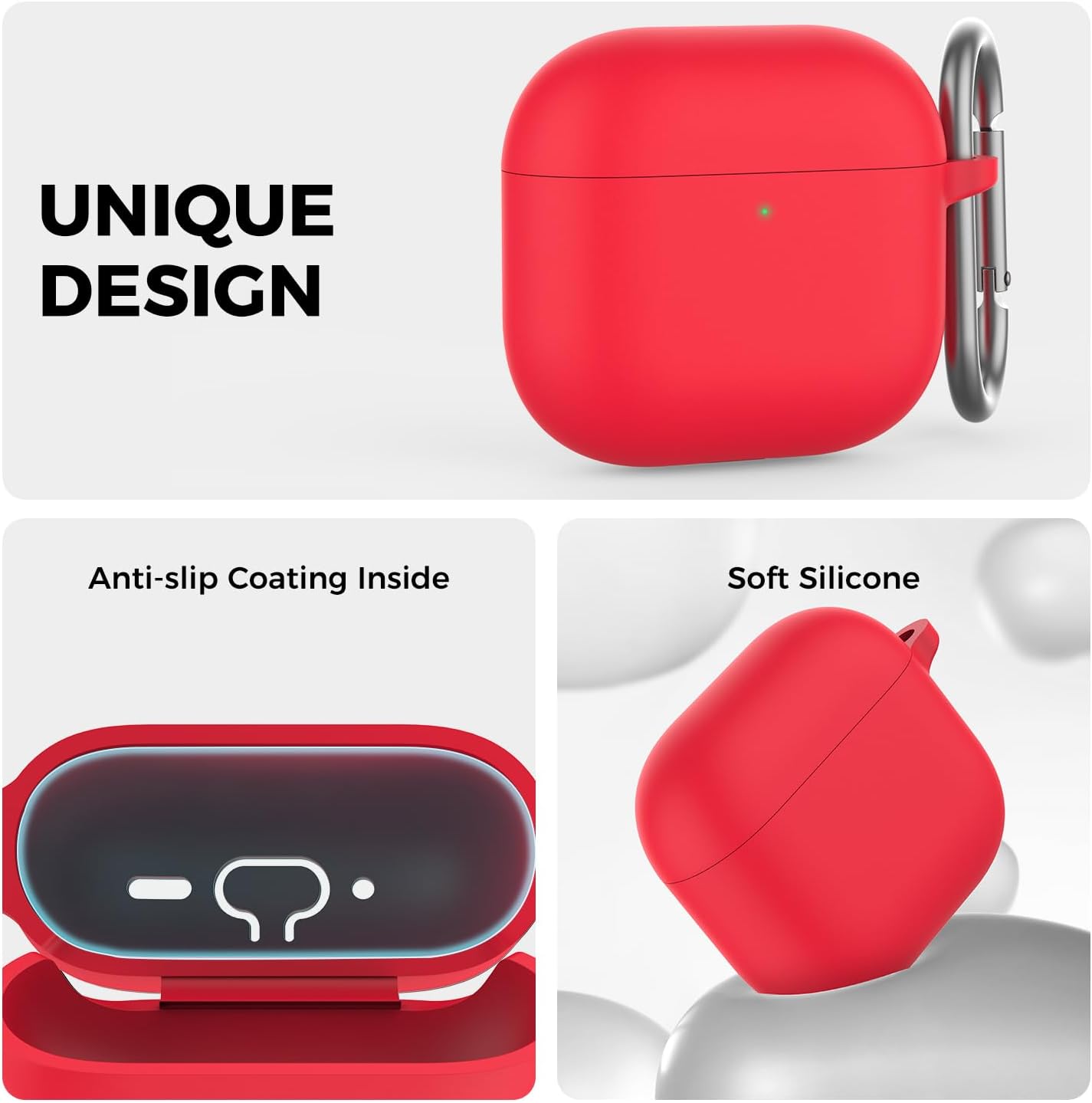 Coque Protection En Silicone Pour Airpods 4 Pochette Rouge thumbnail 3