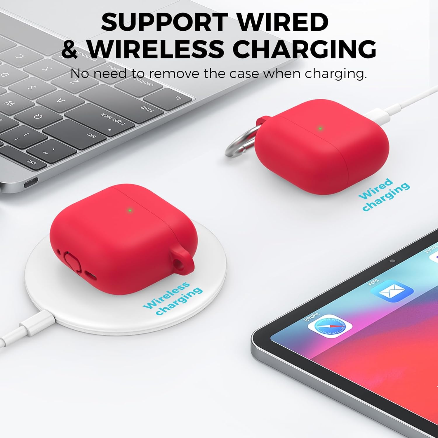 Coque Protection En Silicone Pour Airpods 4 Pochette Rouge thumbnail 4