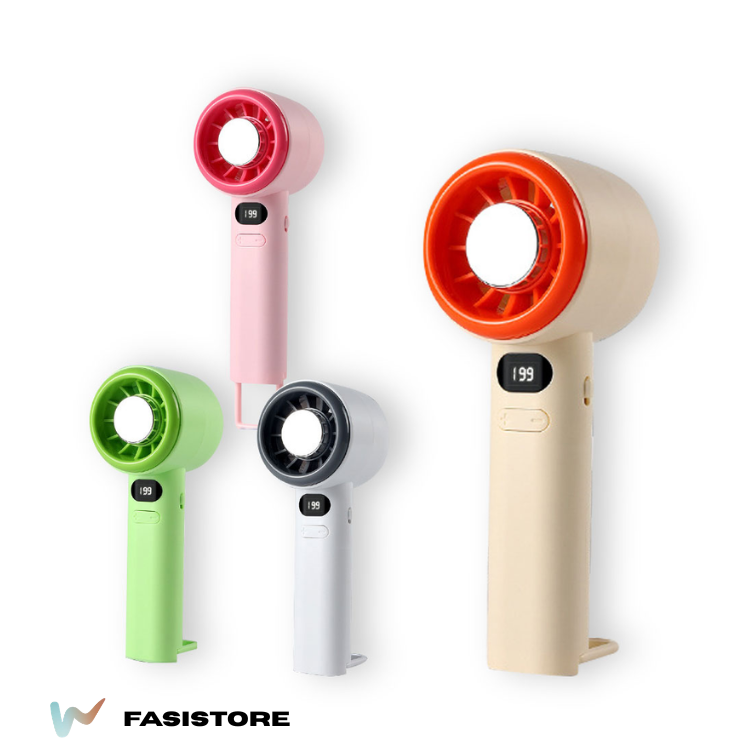 Ventilateur Portable Rechargeable Usb Avec Écran Led, Mini Ventilateur De Main Haute Vitesse Silencieux, Couleur Et Design Aléatoire