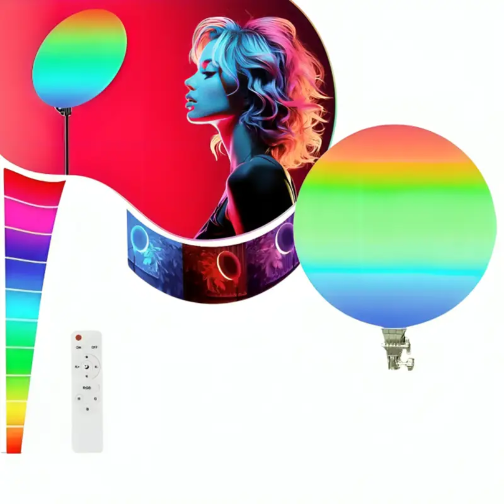 Lampe Led Ronde Rgb Gs-450 45 Cm – Éclairage Professionnel Multicolore Avec Télécommande