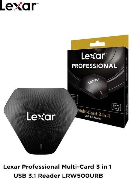 Lexar Lecteur Carte Usb 3.1 Multicartes Professionnel 3 En 1 De Lexar, Prend En Charge Sd, Microsd Et Cf