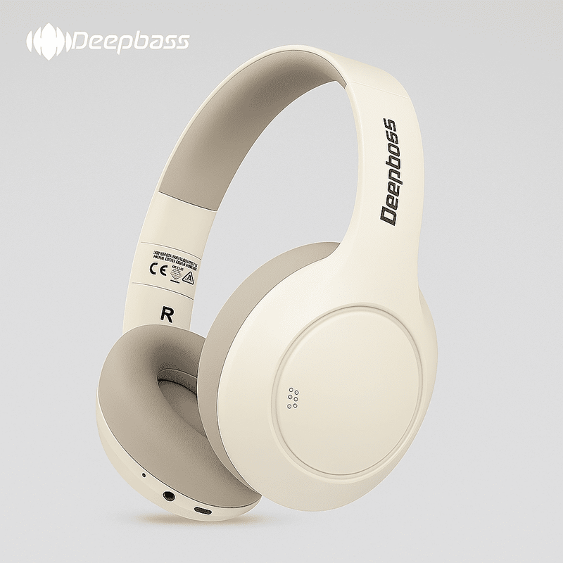 Casque bluetooth DeepBass R21 BEIGE Original + Câble auxiliaire Gratuit