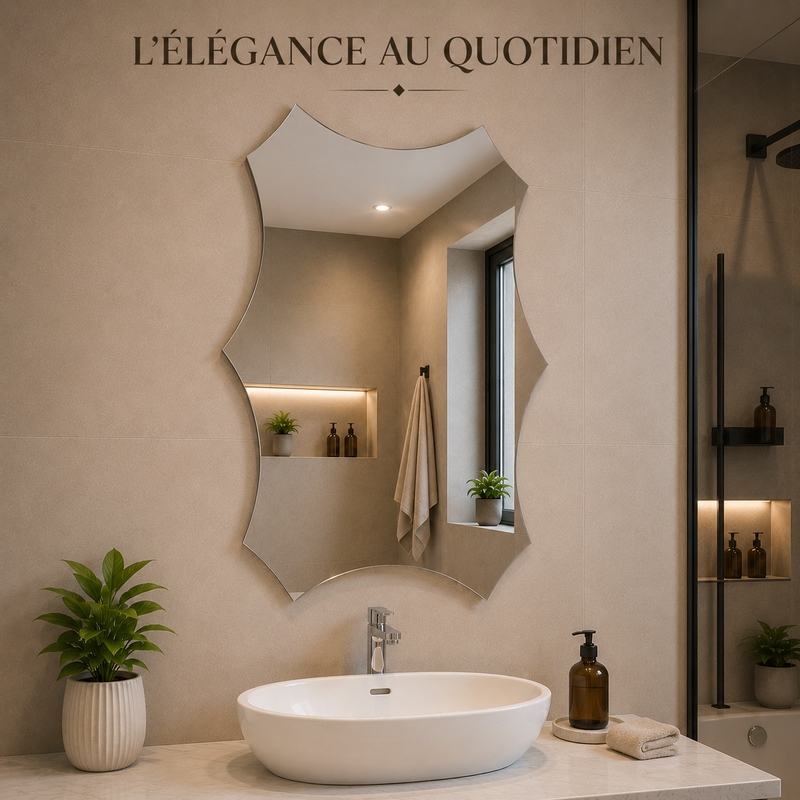 Miroir Mural Ondulé – Silhouette Festonnée Asymétrique thumbnail 1
