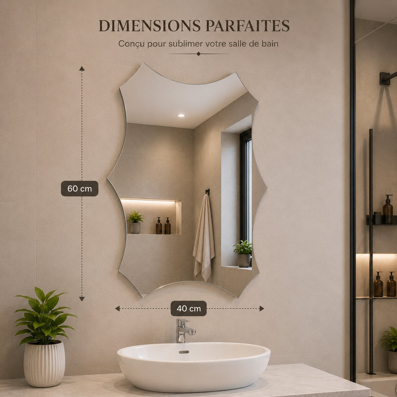 Miroir Mural Ondulé – Silhouette Festonnée Asymétrique thumbnail 2