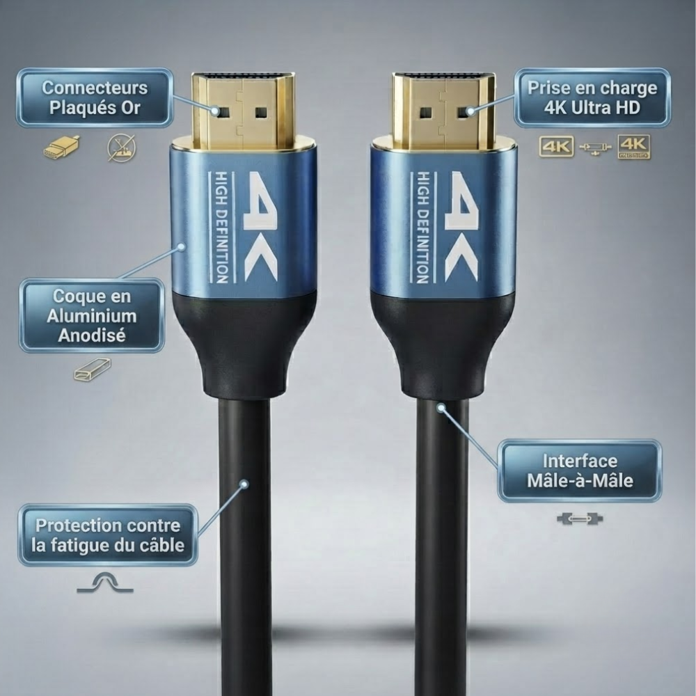 Câble Hdmi 4k – 3 Mètres
