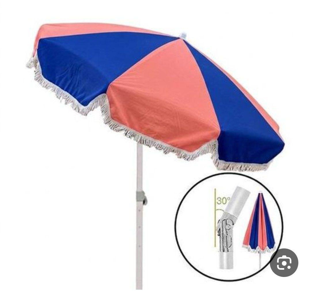 Parasol De Plage Multicolore Avec Franges – ( Couleur Aléatoire ) thumbnail 3