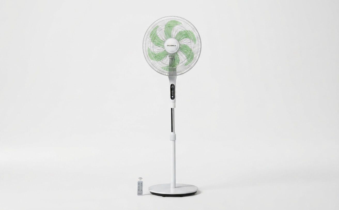 Ventilateur Sur Pied Brandmann 16" – 9 Vitesses, Télécommande, Ultra-silencieux, Marque Allemande
