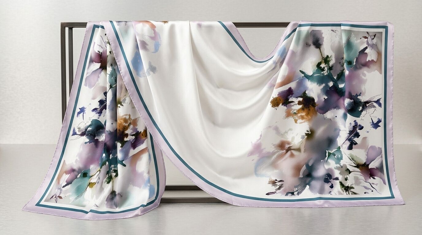 Châle Imprimé Élya 180 × 70 Cm – 100 % Tencel _ Collection – Éclats D'art