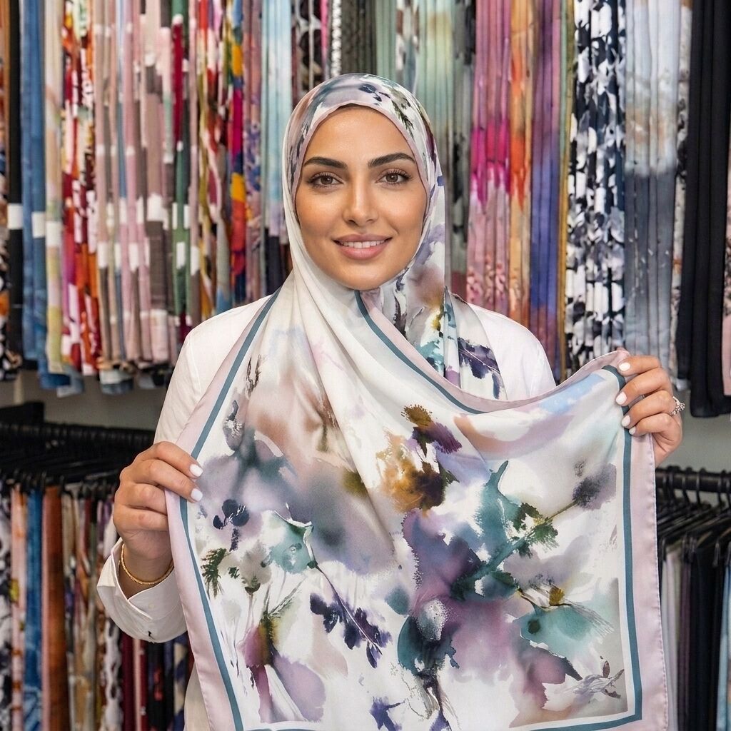 Châle Imprimé Élya 180 × 70 Cm – 100 % Tencel _ Collection – Éclats D'art thumbnail 7