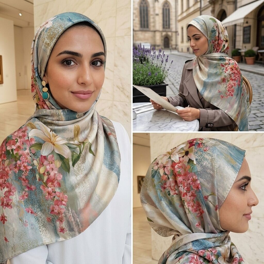 Châle Imprimé Rosalie 180 × 70 Cm – 100 % Tencel _ Collection Jardin Secret thumbnail 6