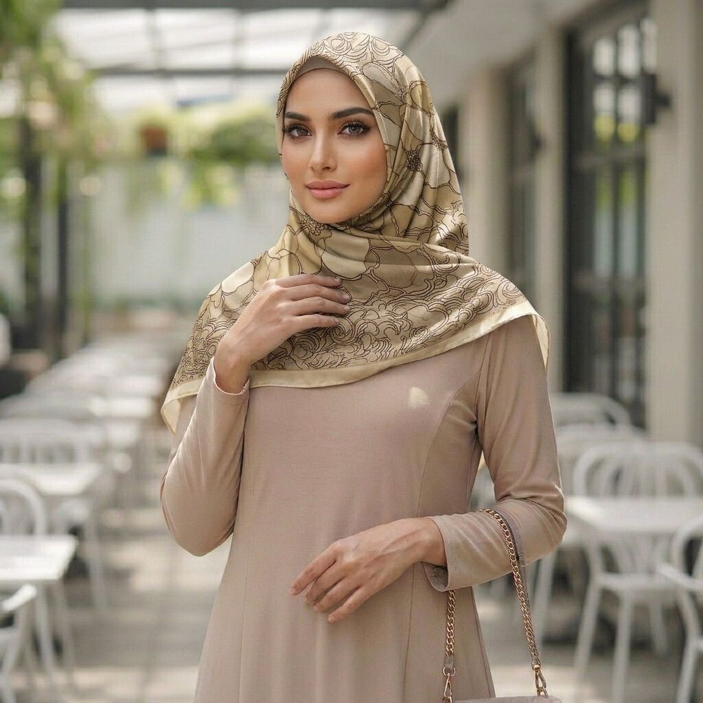 Châle Imprimé Camélia 180 × 70 Cm – 100 % Tencel _ Collection – Jardin Secret thumbnail 5