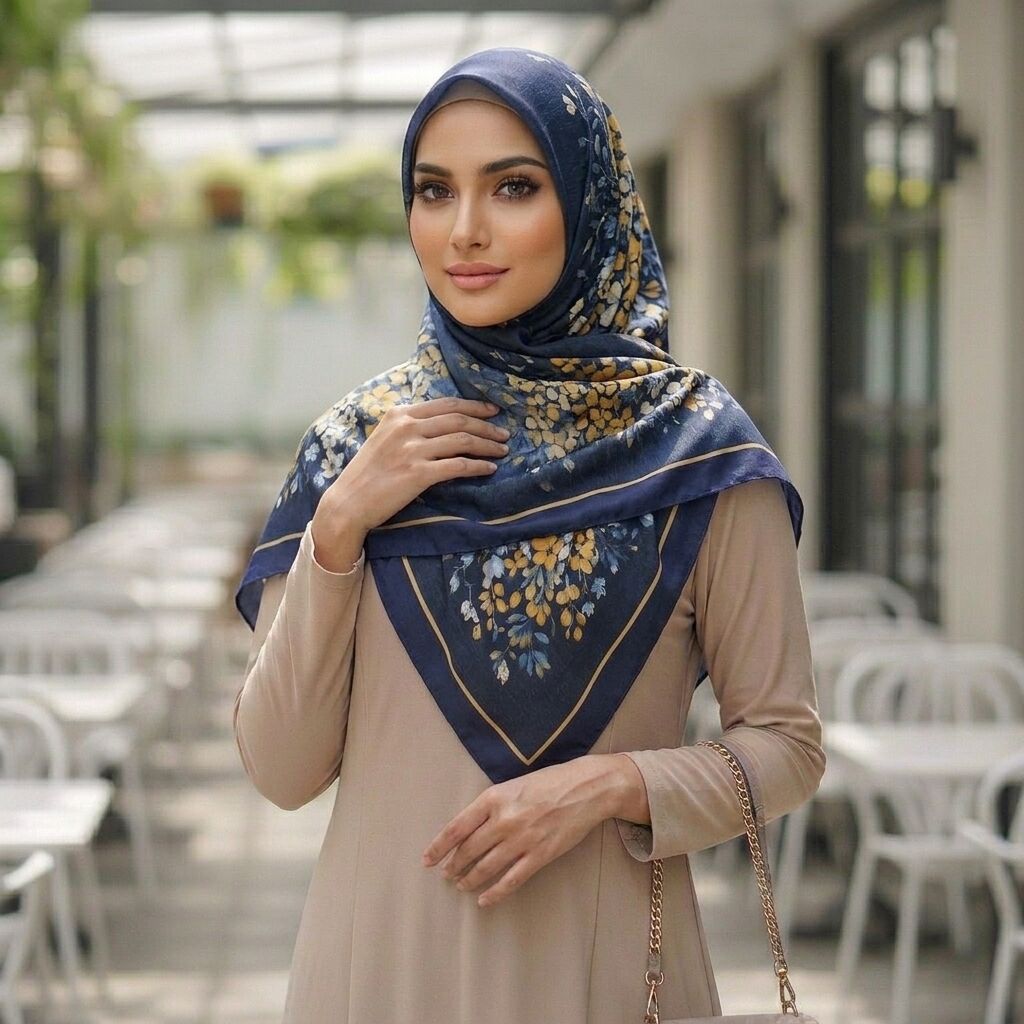Châle Imprimé Azalée 180 × 70 Cm – 100 % Tencel _collection : Jardin Secret thumbnail 4