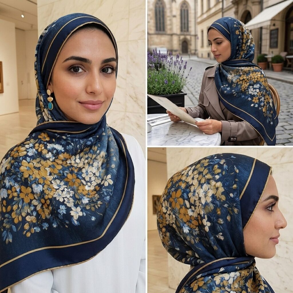 Châle Imprimé Azalée 180 × 70 Cm – 100 % Tencel _collection : Jardin Secret thumbnail 5