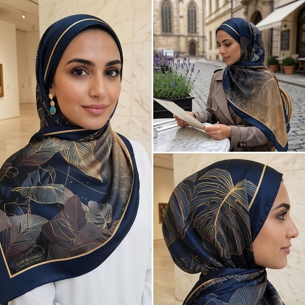Châle Imprimé Yasmine 180 × 70 Cm – 100 % Tencel _ Collection Jardin Secret thumbnail 6