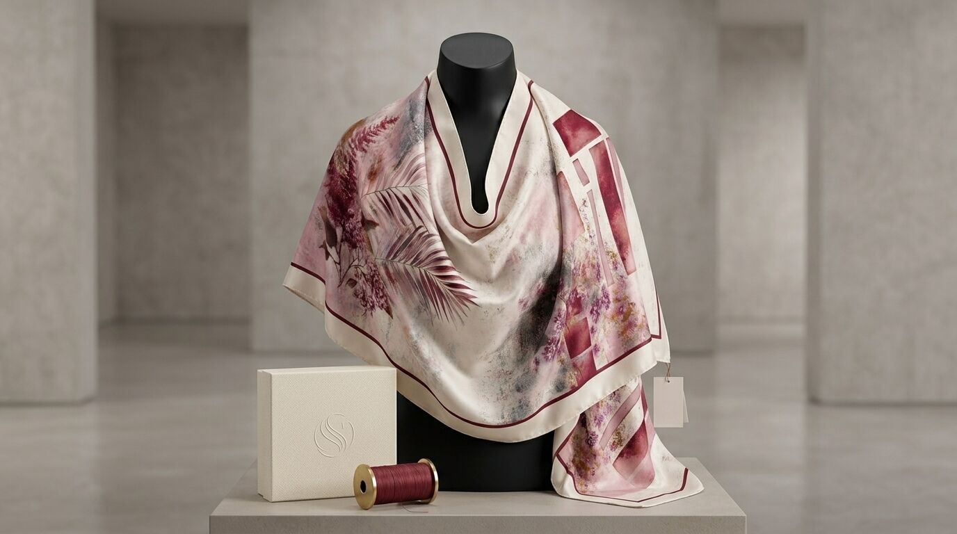 Châle Imprimé Alma 180 × 70 Cm – 100 % Tencel _ Collection : Ligne D'harmonie