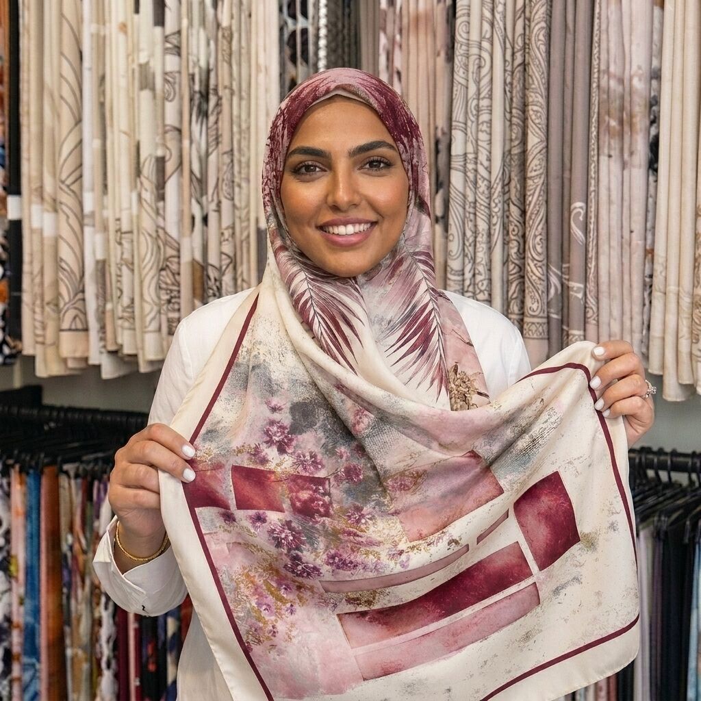 Châle Imprimé Alma 180 × 70 Cm – 100 % Tencel _ Collection : Ligne D'harmonie thumbnail 3