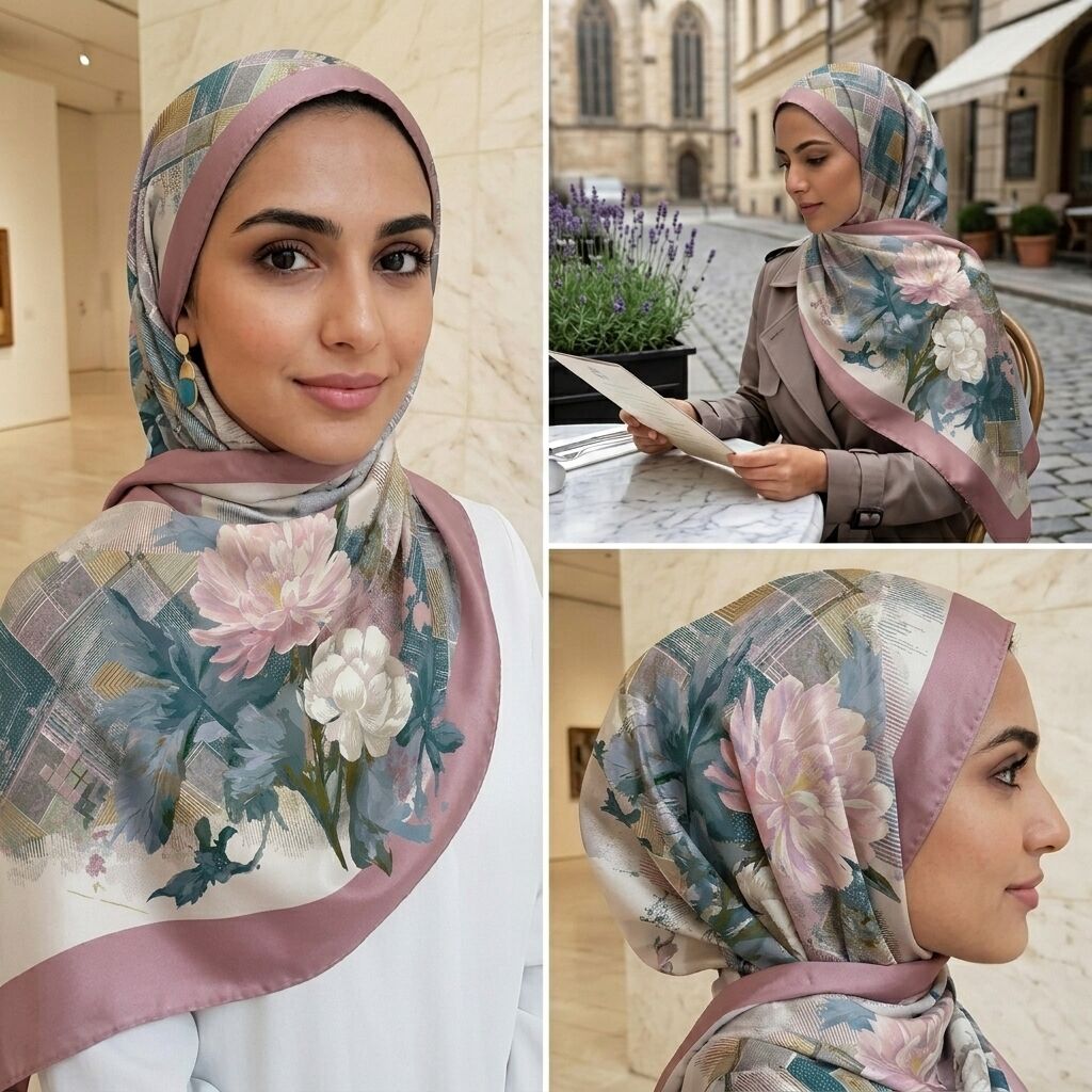 Châle Imprimé Élia 180 × 70 Cm – 100 % Tencel _ Collection Ligne D'harmonie thumbnail 5