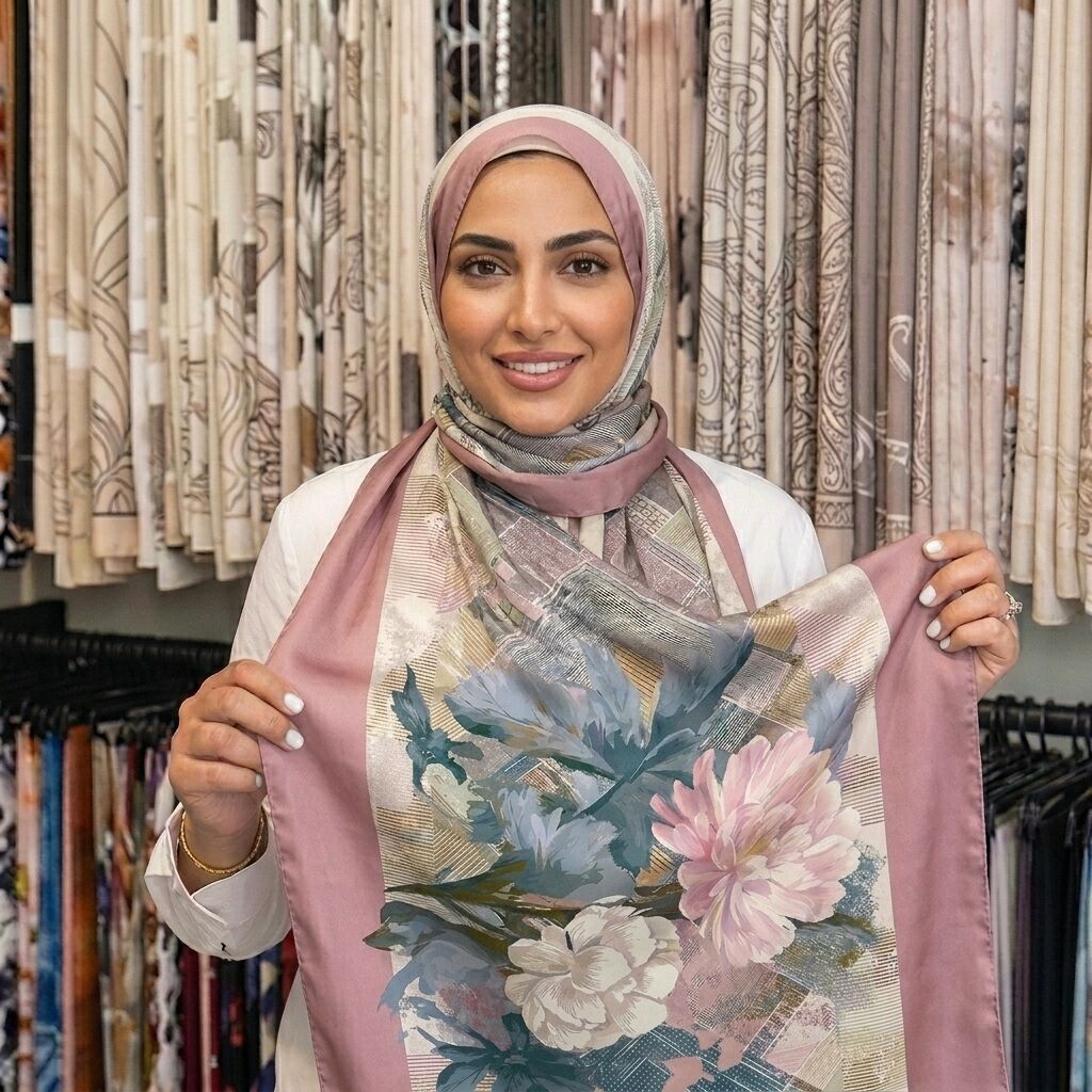 Châle Imprimé Élia 180 × 70 Cm – 100 % Tencel _ Collection Ligne D'harmonie thumbnail 6