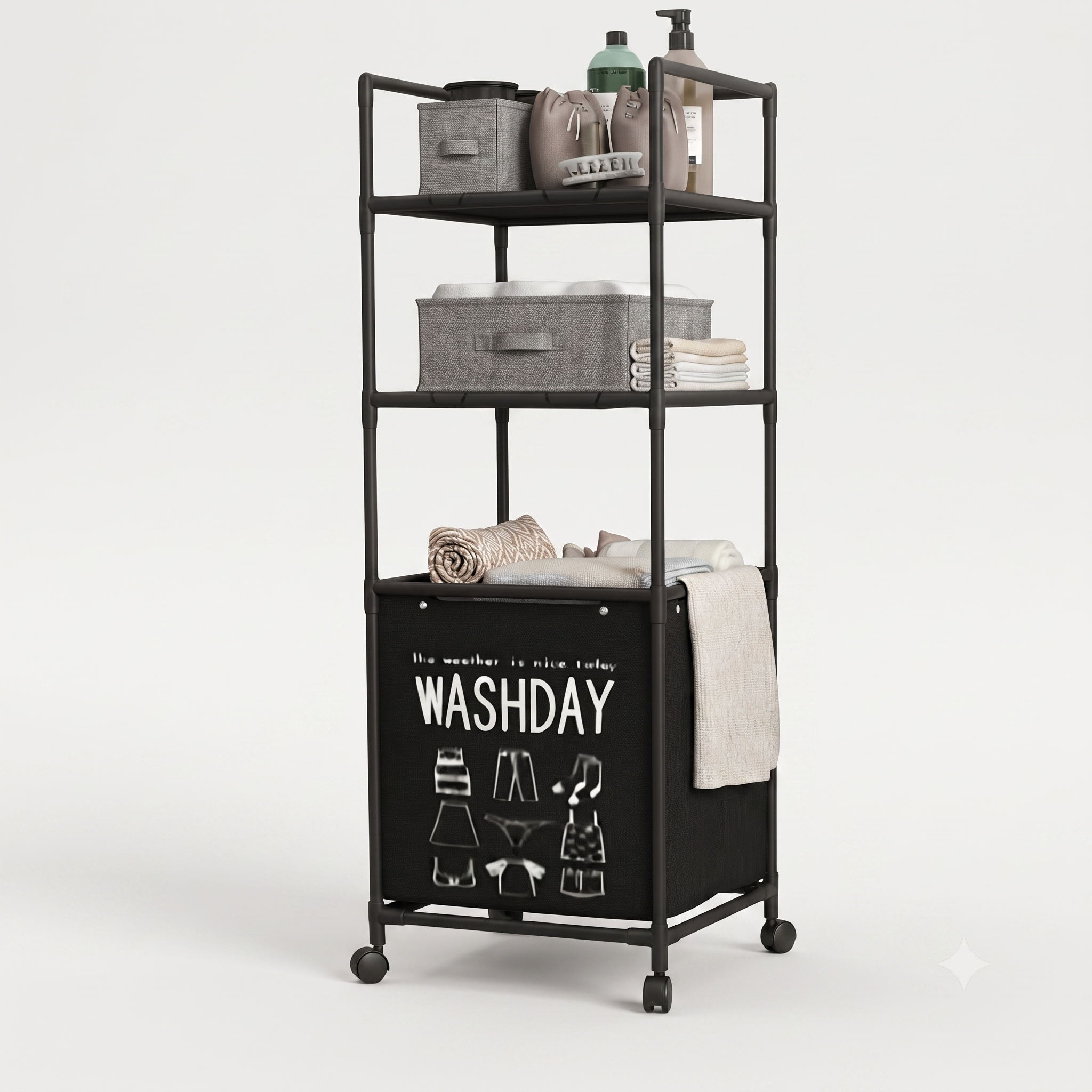 Chariot De Rangement À Roulettes – 42 × 31 × 131 Cm – Couleur Aleatoire