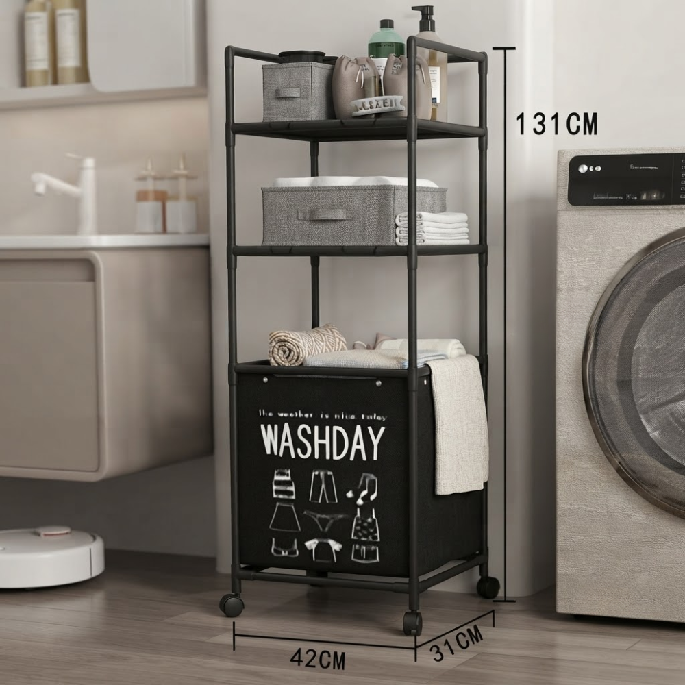 Chariot De Rangement À Roulettes – 42 × 31 × 131 Cm – Couleur Aleatoire