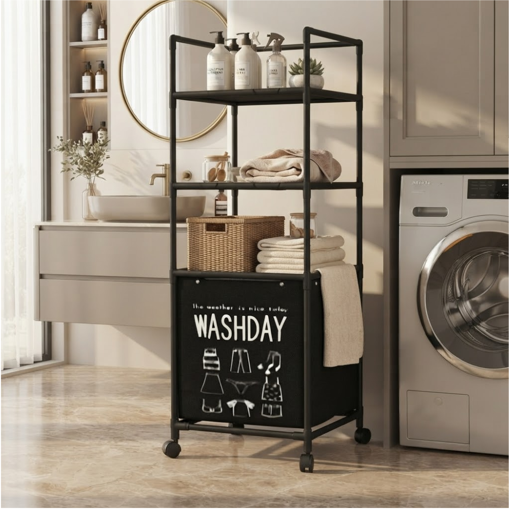 Chariot De Rangement À Roulettes – 42 × 31 × 131 Cm – Couleur Aleatoire thumbnail 3