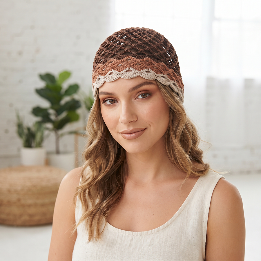 Mesh Hat Fait Main En Crochet Ajouré Respirant