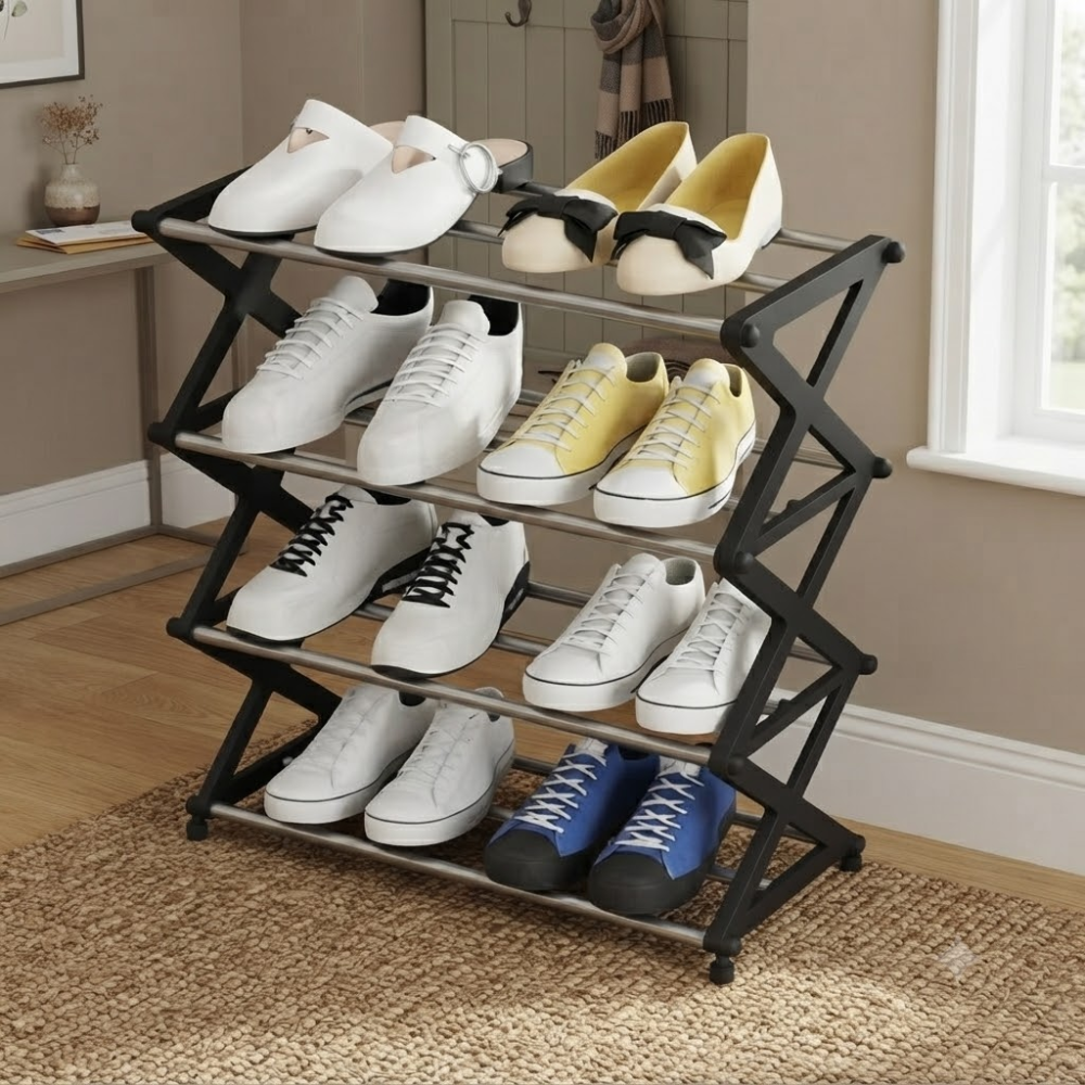 Etagère De Rangement En Forme De X Pour Chaussures - Couleur Aléatoire