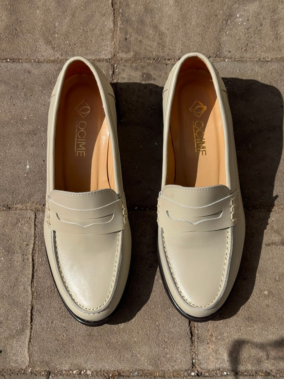 Mocassins En Cuir beige  thumbnail 6