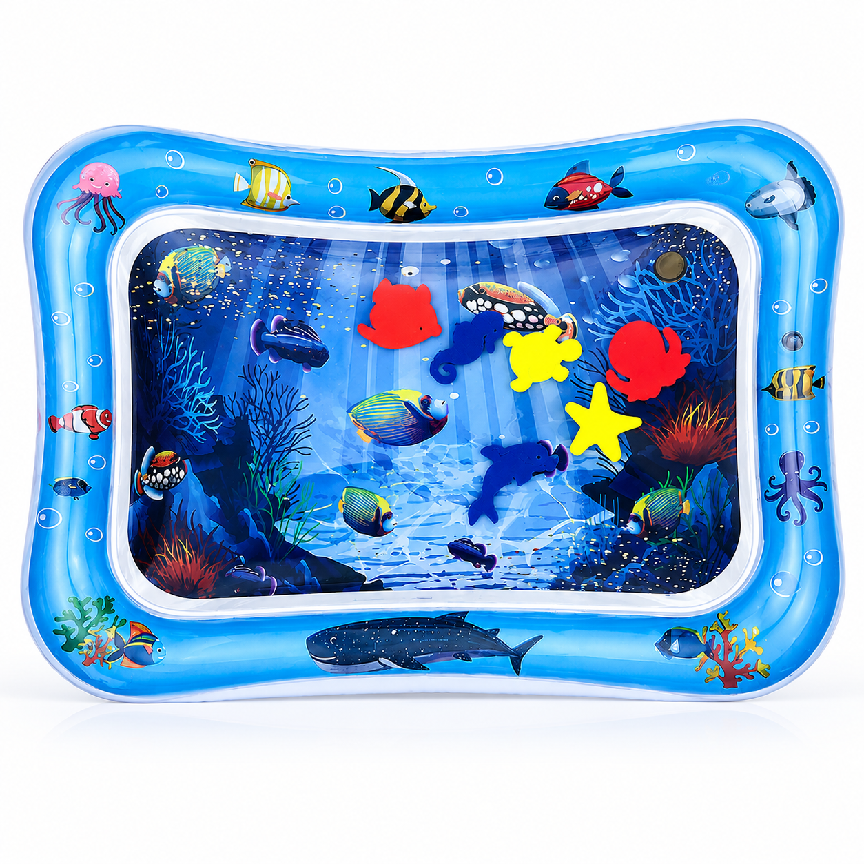 Baby Water Mat – Tapis Aquatique Interactif Pour Bébé Avec Jouets Flottants Et Design Marin thumbnail 2