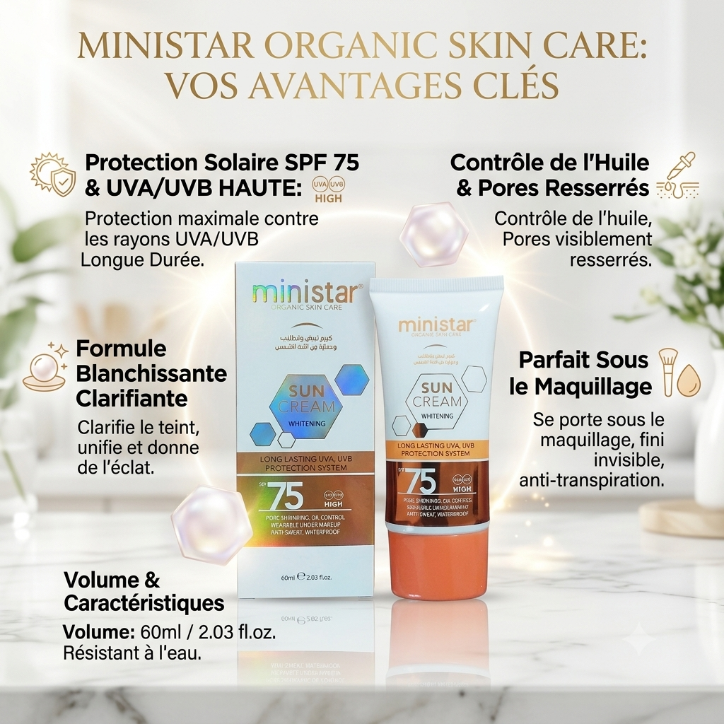 Crème Solaire Éclaircissante Protection Spf 75