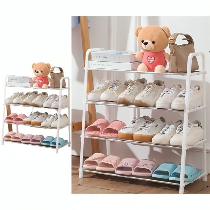 Étagère À Chaussures Métal 4 Niveaux - Couleur Aléatoire thumbnail 1