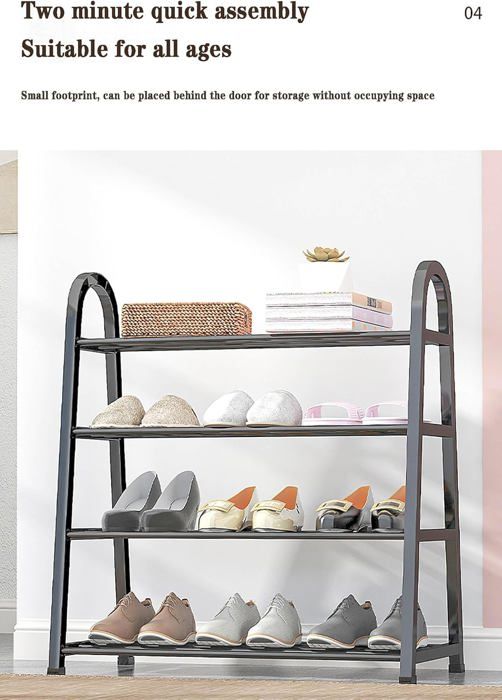 Étagère À Chaussures Métal 4 Niveaux - Couleur Aléatoire thumbnail 3